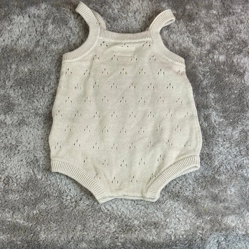 Little Planet Carter's Romper Eyelet Knit Sweater Bubble Baby Girl 3 Months